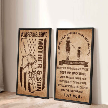 Unbreakable Bond Canvas Set Mother And Son Never Forget Your Way Back Home I Love You For The Rest Of Mine