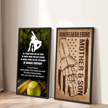 Unbreakable Bond Canvas Set From Mom To Son Be Badass Everyday It's About Being Better Than You Were The Day Before