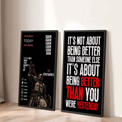 It's About Being Better Than You Were The Day Before Canvas Set Ready To Hang Gift For Your Son Your Friend