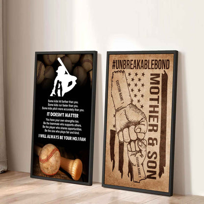 Unbreakable Bond Canvas Set From Mom To Son It's Doesn't Matter I Will Always Be Your No.1 Fan