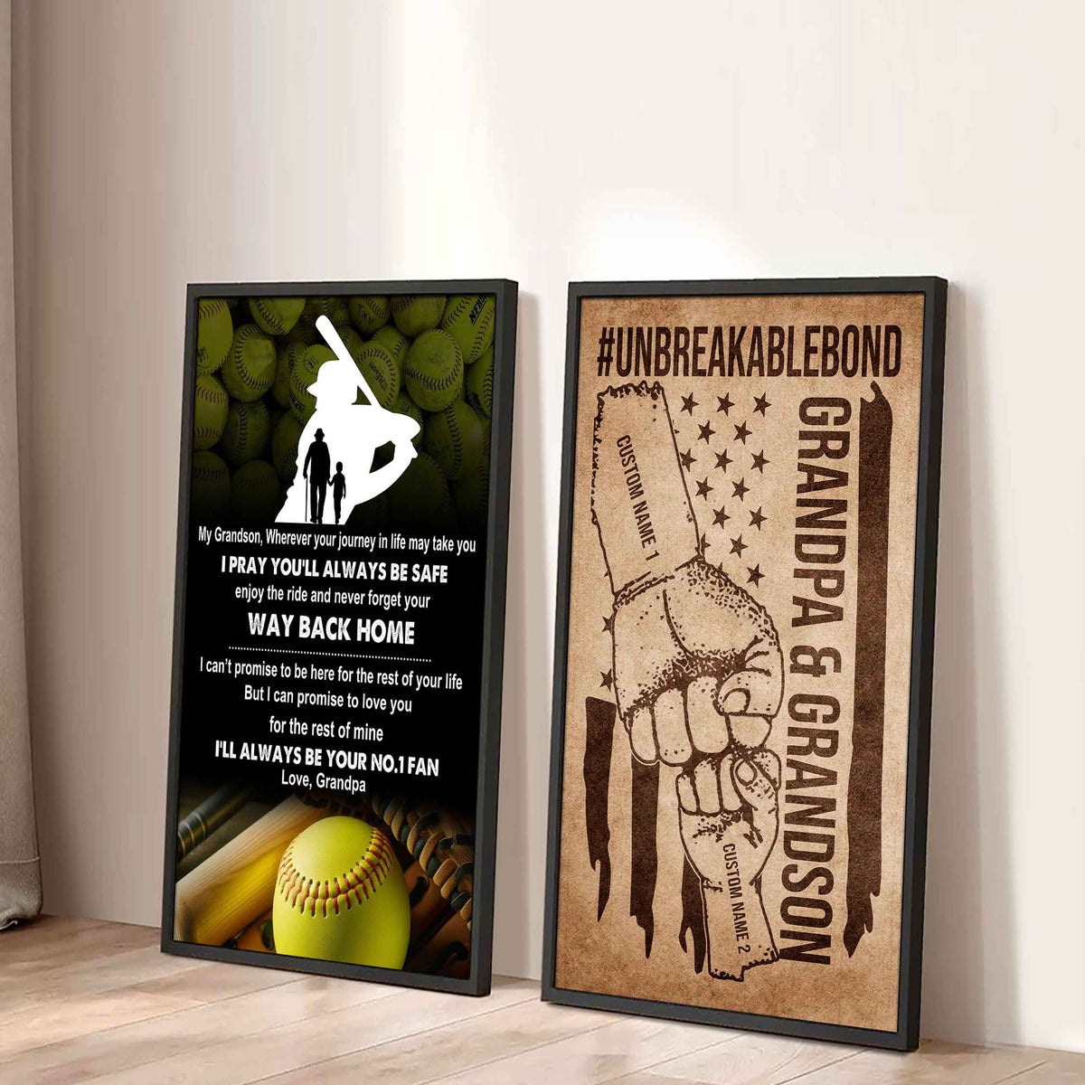 Unbreakable Bond Canvas Set From Grandpa To Grandson Enjoy The Ride And Never Forget Your Way Back Home