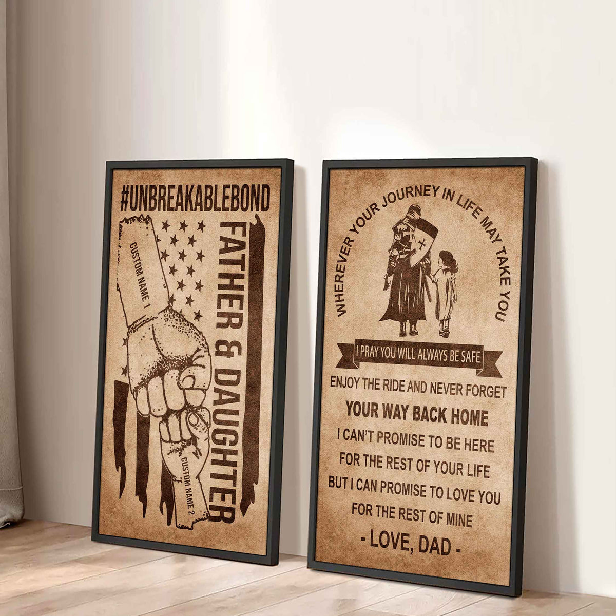 Unbreakable Bond Canvas Set Father And Daughter Never Forget Your Way Back Home Gift For Your Daughter