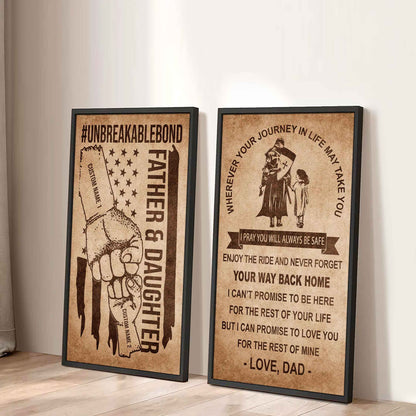 Unbreakable Bond Canvas Set Father And Daughter Never Forget Your Way Back Home Gift For Your Daughter