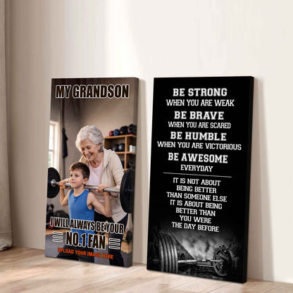 My Grandson Be Strong When You Are Weak Be Badass Everyday Set 2 Canvas Wall Art From Grandma To Grandson