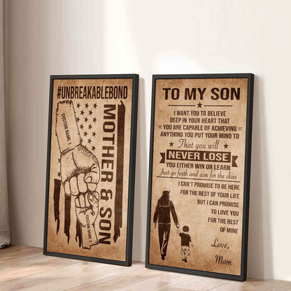 Unbreakable Bond Canvas Set Mother And Son You Will Never Lose You Either Win Or Learn