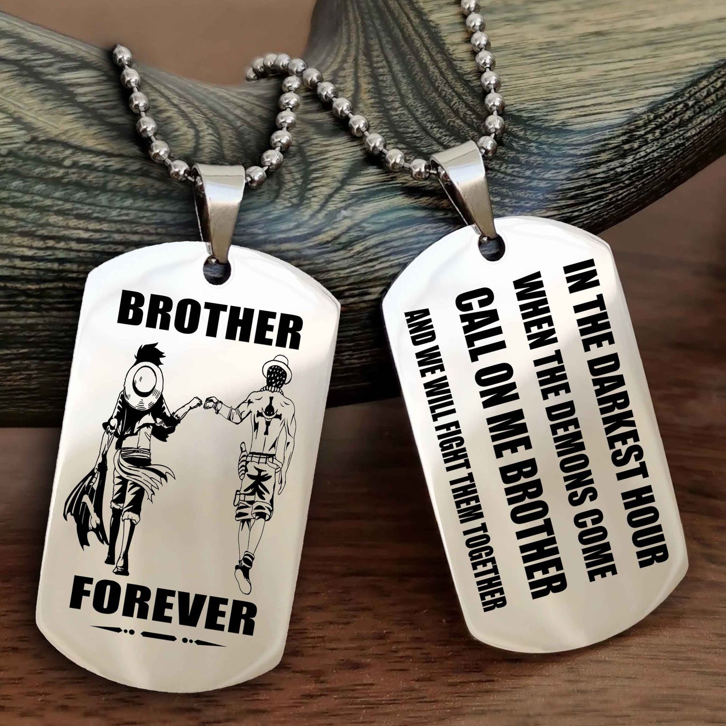 Soldier Engraved Double Sided Dog Tag Call On Me Brother NAG Brothers Forever We Will Fight Them Together