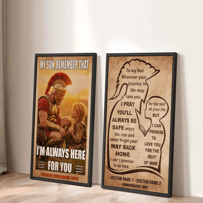 Spartan Canvas Set Father And Son Best Friend For Life - With Message Quotes