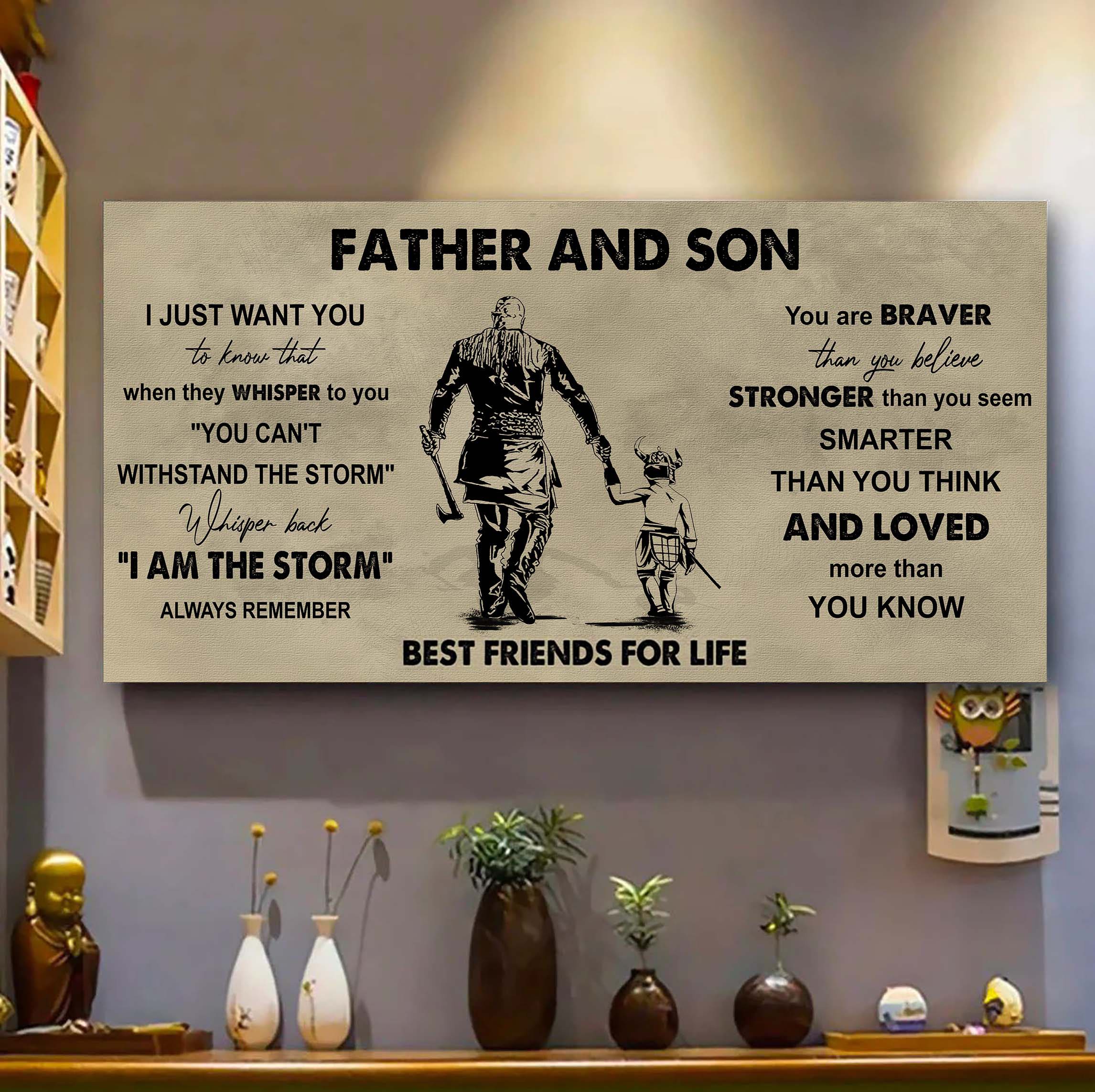 DRB Father And Daughter Best Friends For Life - I Am The Storm Poster Canvas Gift For Daughter From Father