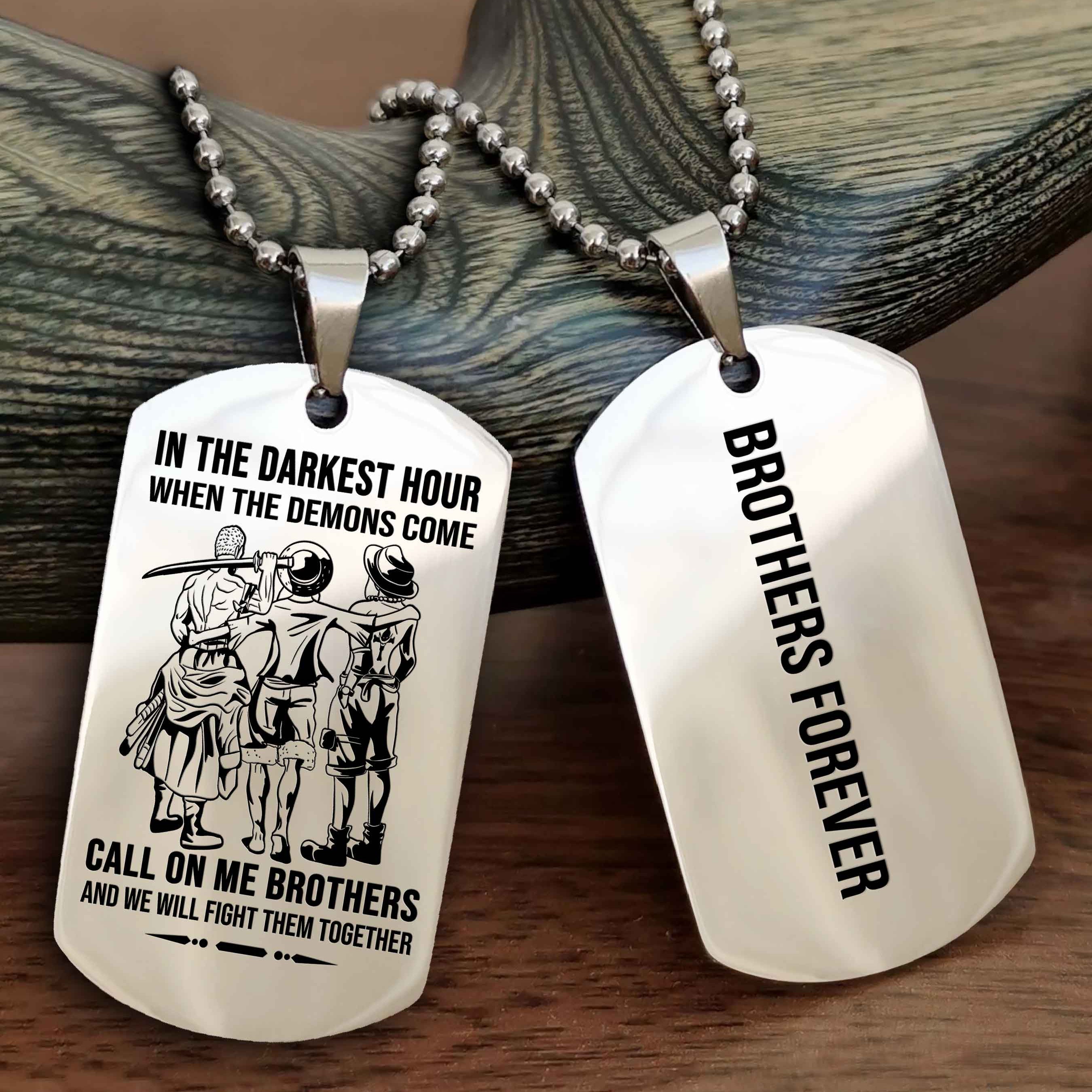 Cowboy Customizable engraved black dog tag double sided gift from brother, brother forevers
