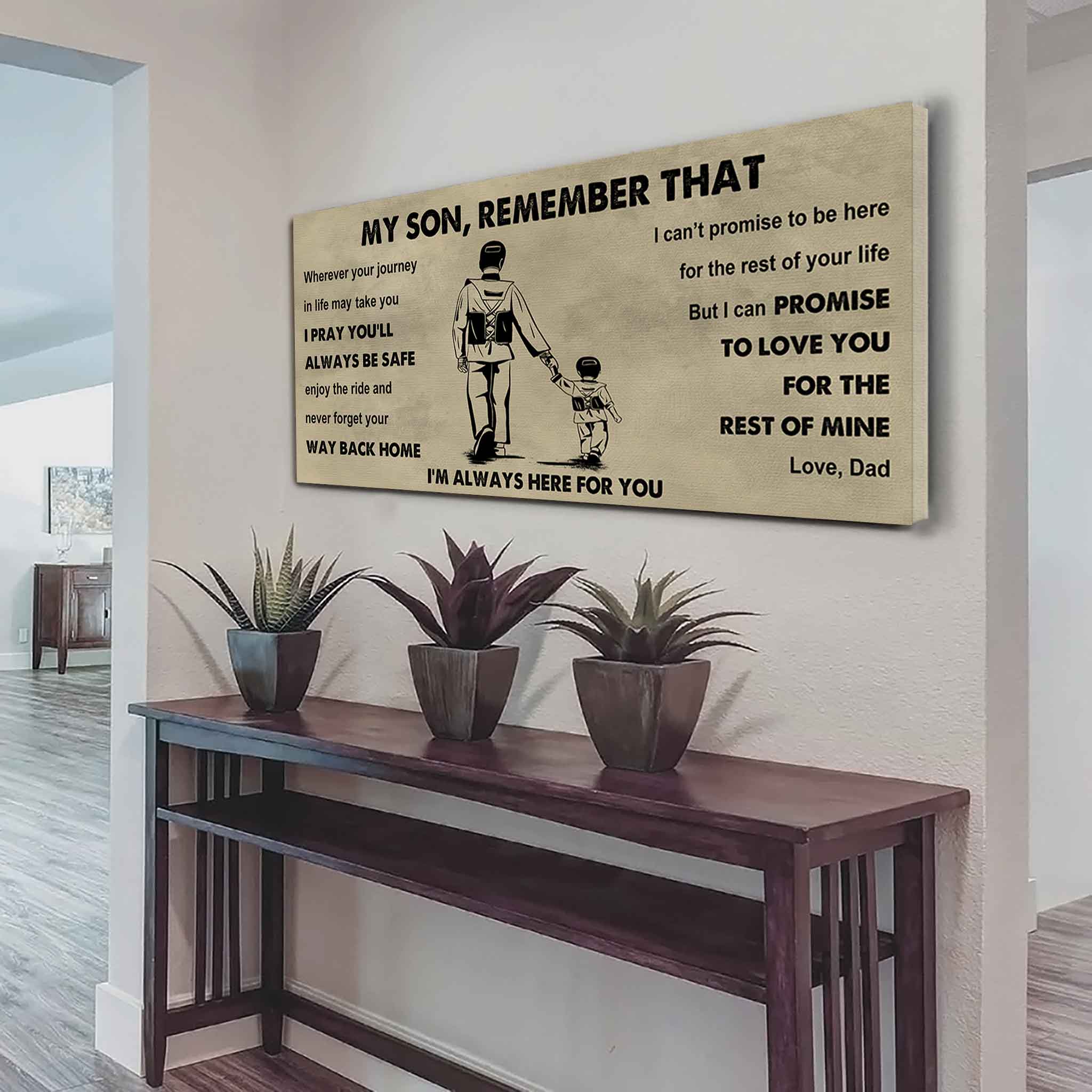 Personalized Sport Poster Canvas -  My Son Remember That Never Forget Your Way Back Home