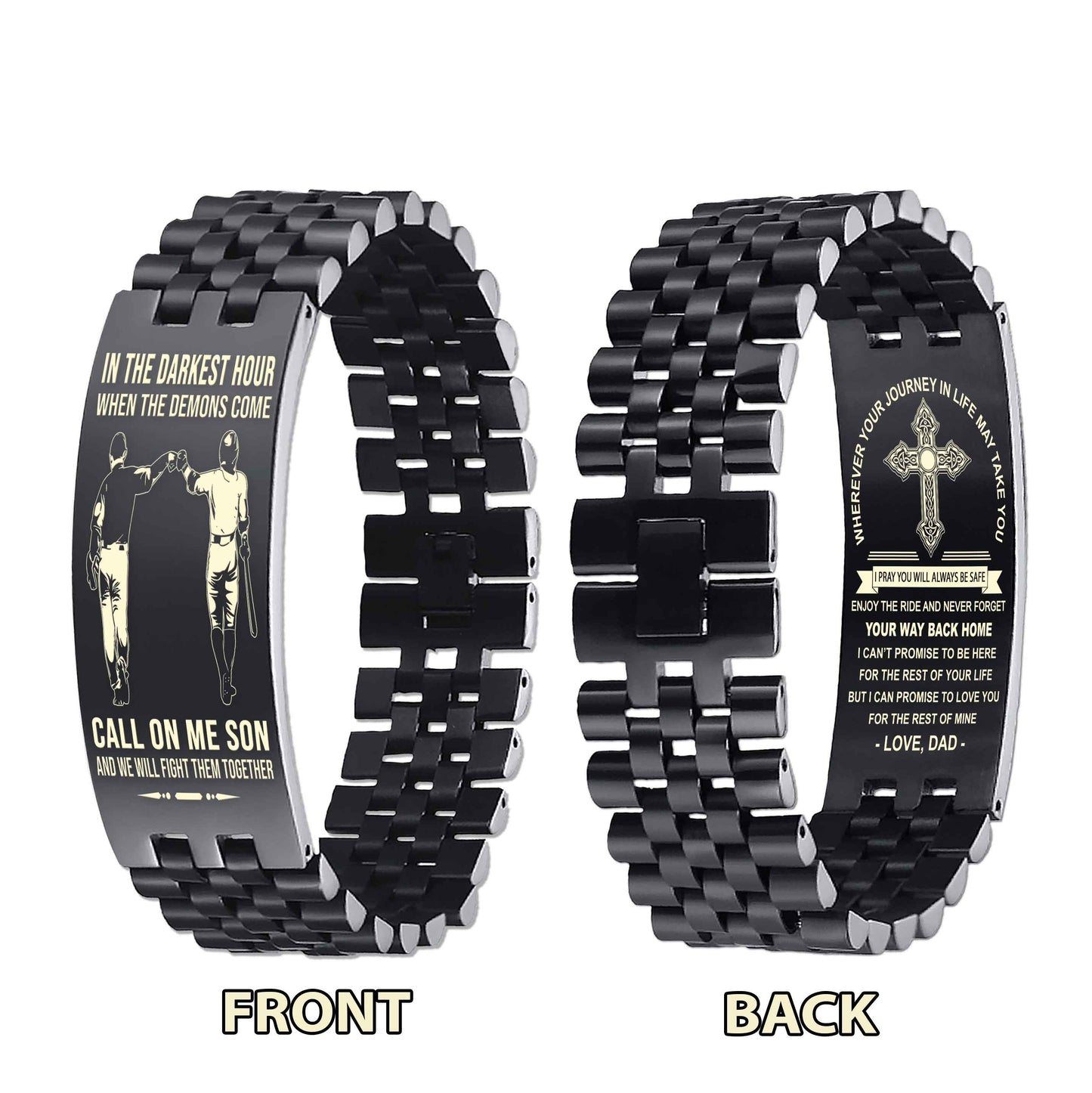 New Version Double Sided Bracelet Gift From Dad For Son - Never Forget Your Way Back Home