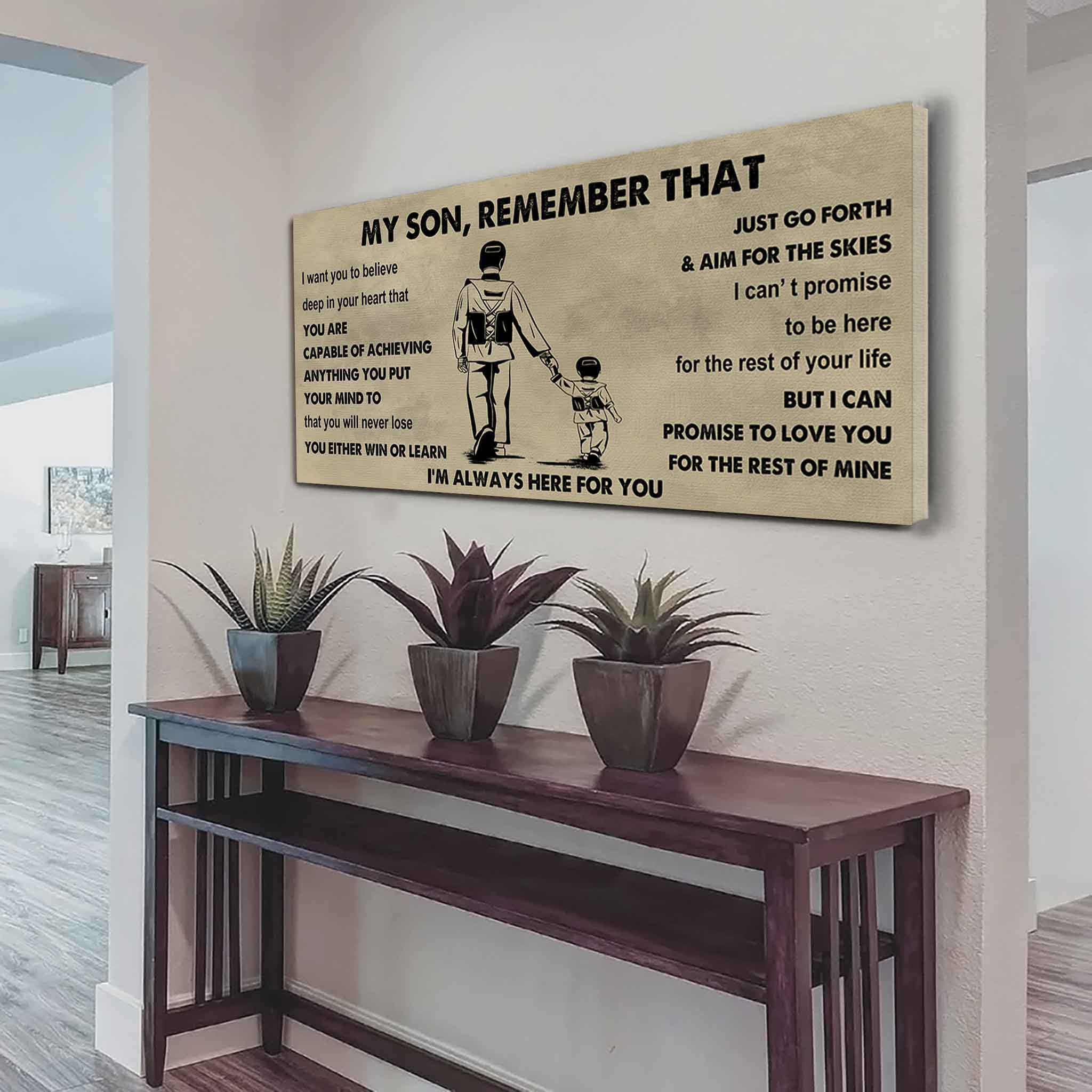 Personalized Sport Poster Canvas -  My Son Remember That You Will Never Lose You Either Win Or Learn