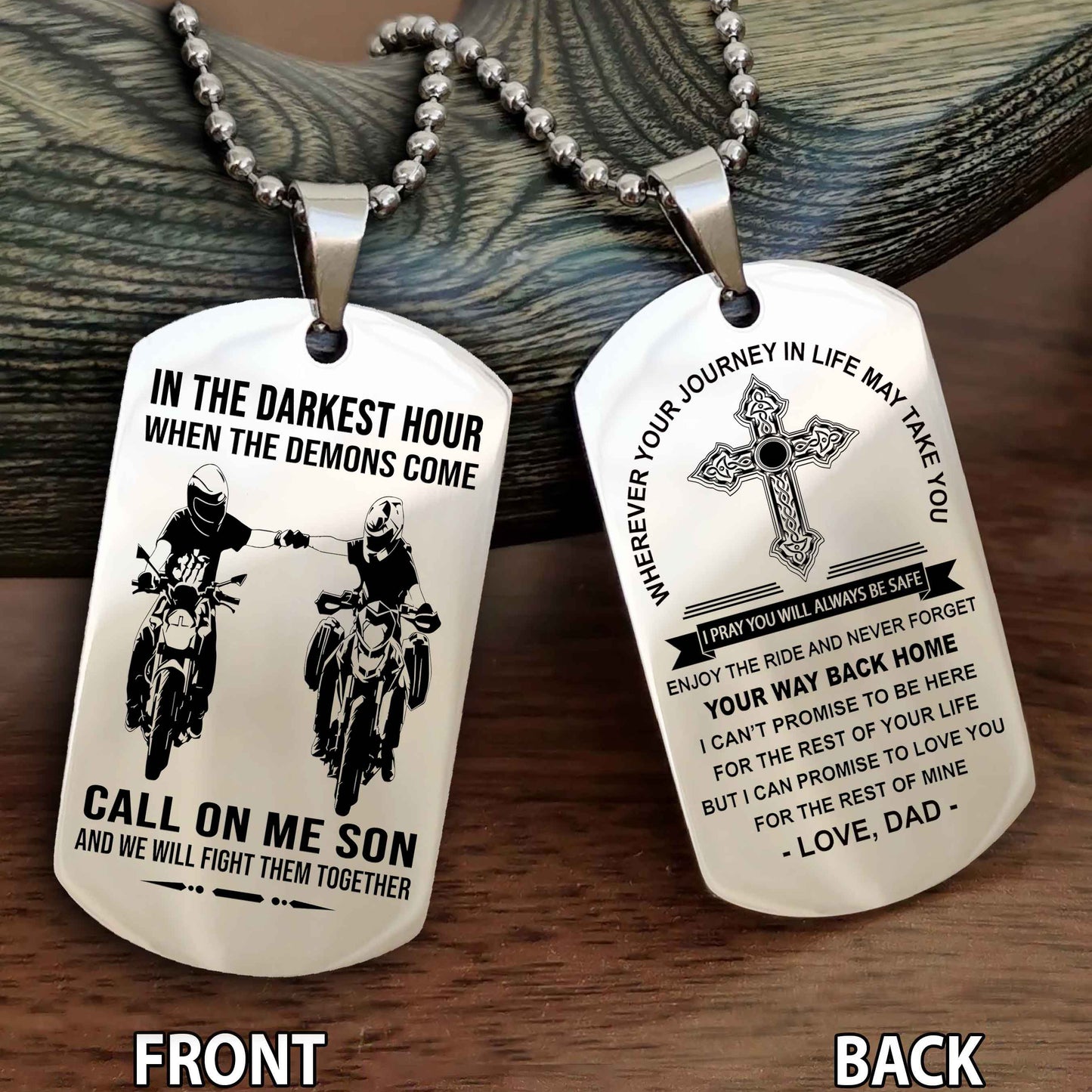Special Version Double Side Dog Tag Call On Me Son And We Will Fight Them Together - Cross Never Forget Your Way Back Home