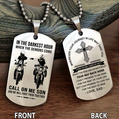 Special Version Double Side Dog Tag Call On Me Son And We Will Fight Them Together - Cross Never Forget Your Way Back Home