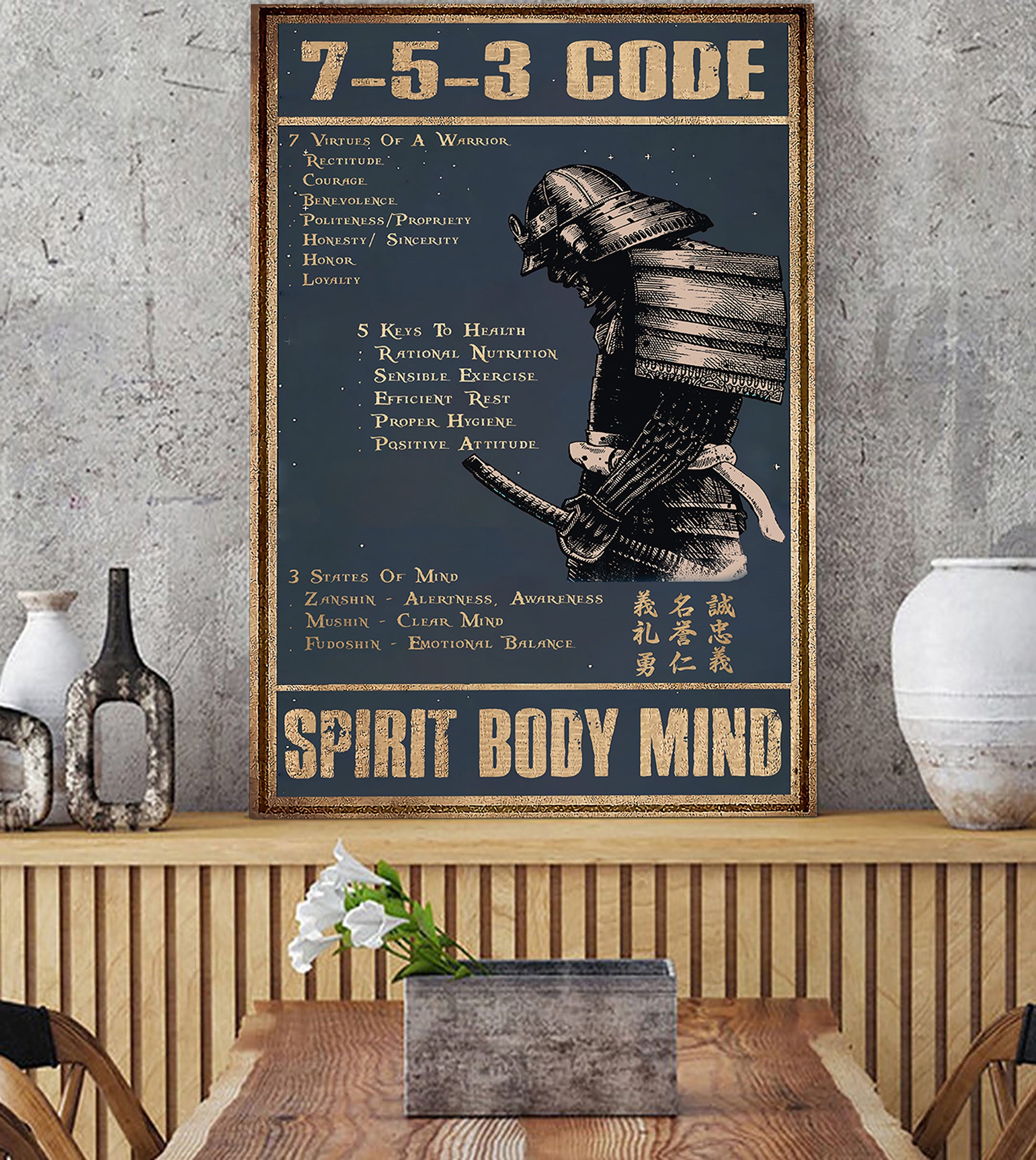 Samurai 7 5 3 Code poster canvas