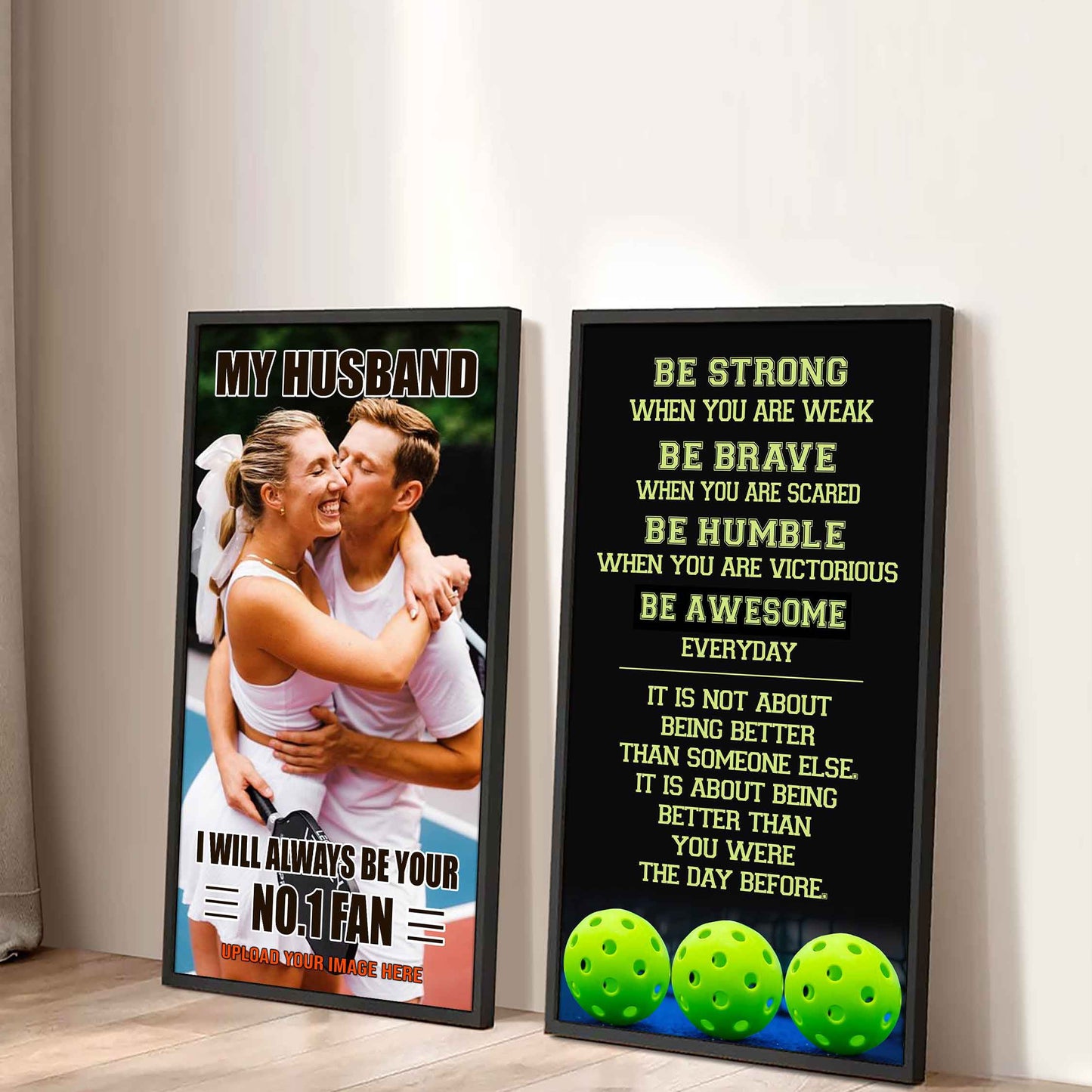 Young Sport Couple To My Husband Be Strong When You Are Weak Be Badass Everyday Set 2 Canvas Wall Art