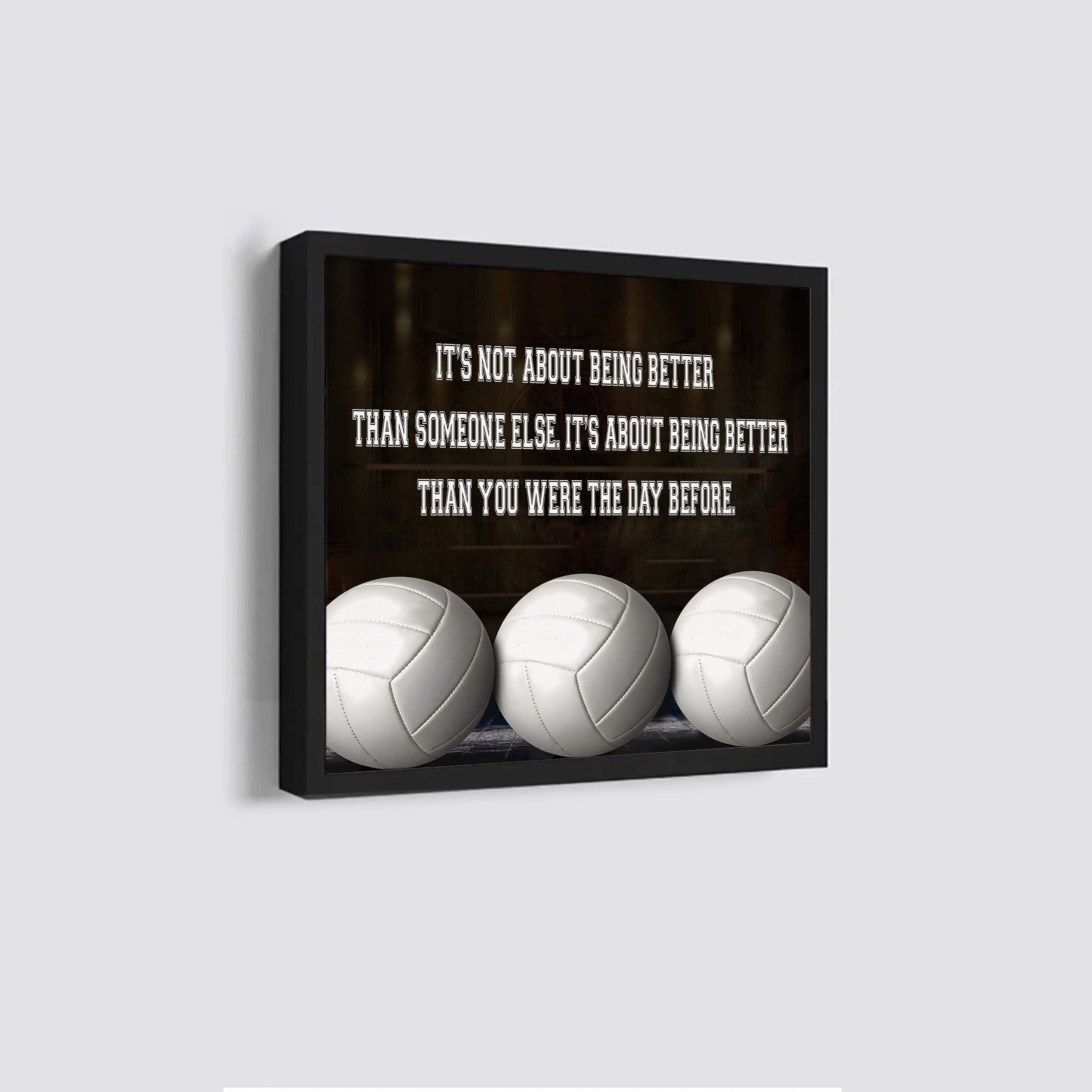 Baseball Square Poster Canvas It's Not About Being Better Than Someone Else It's About Being Better Than You Were The Day Before