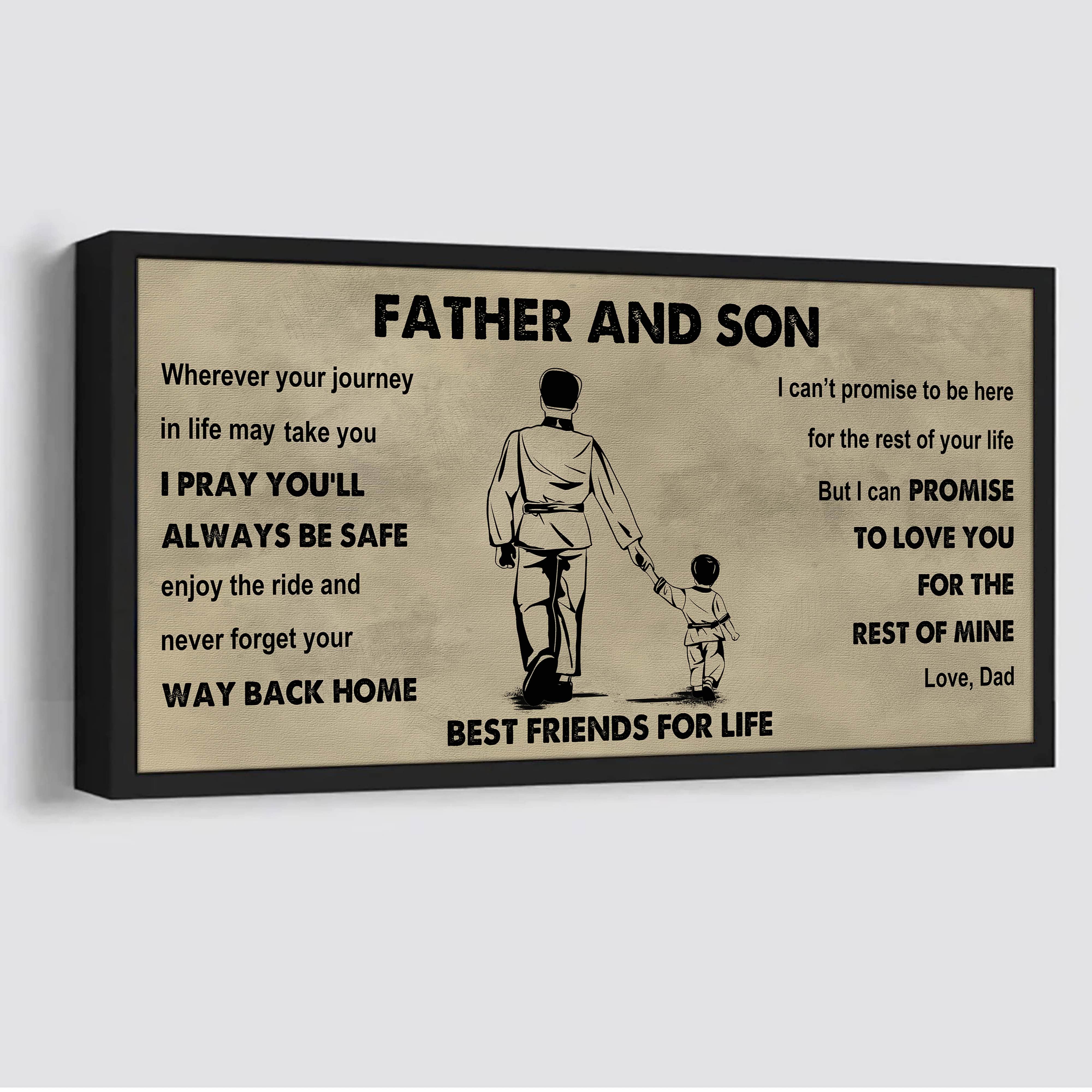 Sport-Family Father And Son Best Friends For Life - Ver 2 Never Forget Your Way Back Home Poster Canvas Gift For Son From Father