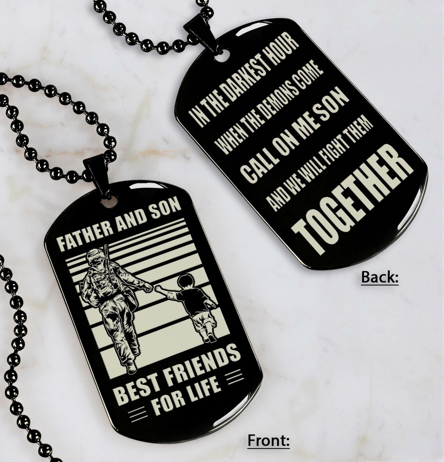 Cowboy Personalized Double Sided Dog Tag Call On Me Son And We Will Fight Them Together Gifts For Your Son From Dad