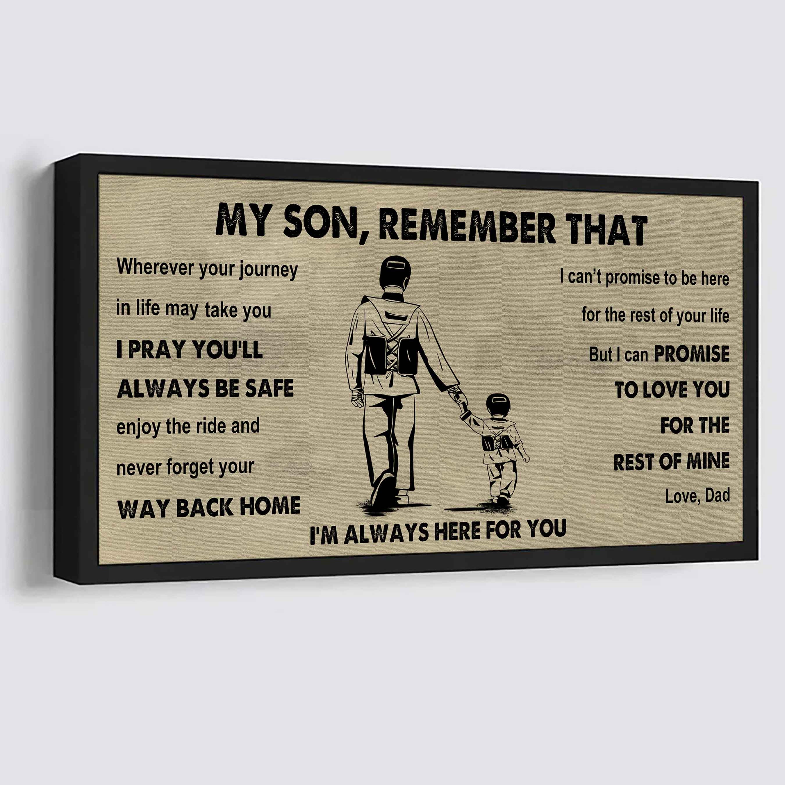 Personalized Sport Poster Canvas -  My Son Remember That Never Forget Your Way Back Home