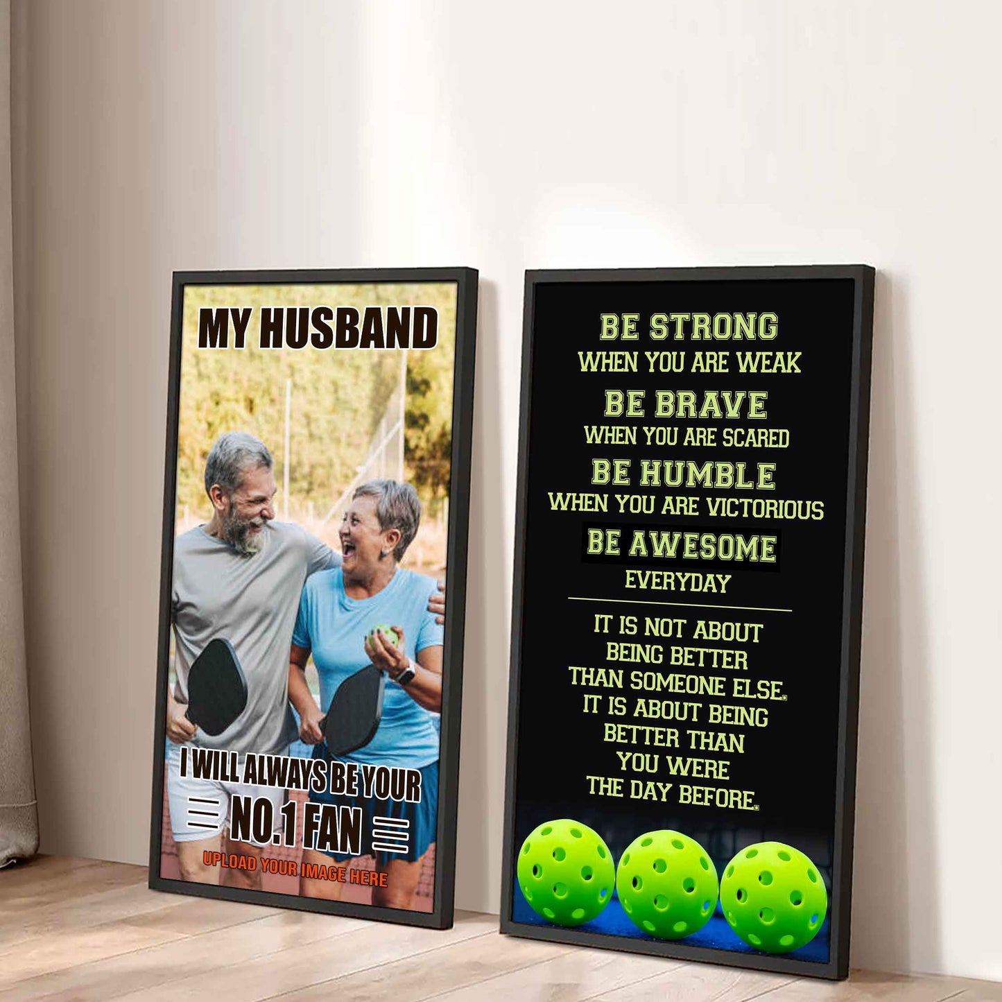 Old Sport Couple To My Husband Be Strong When You Are Weak Be Badass Everyday Set 2 Canvas Wall Art