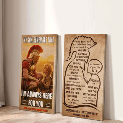 Spartan Canvas Set Father And Son Best Friend For Life - With Message Quotes