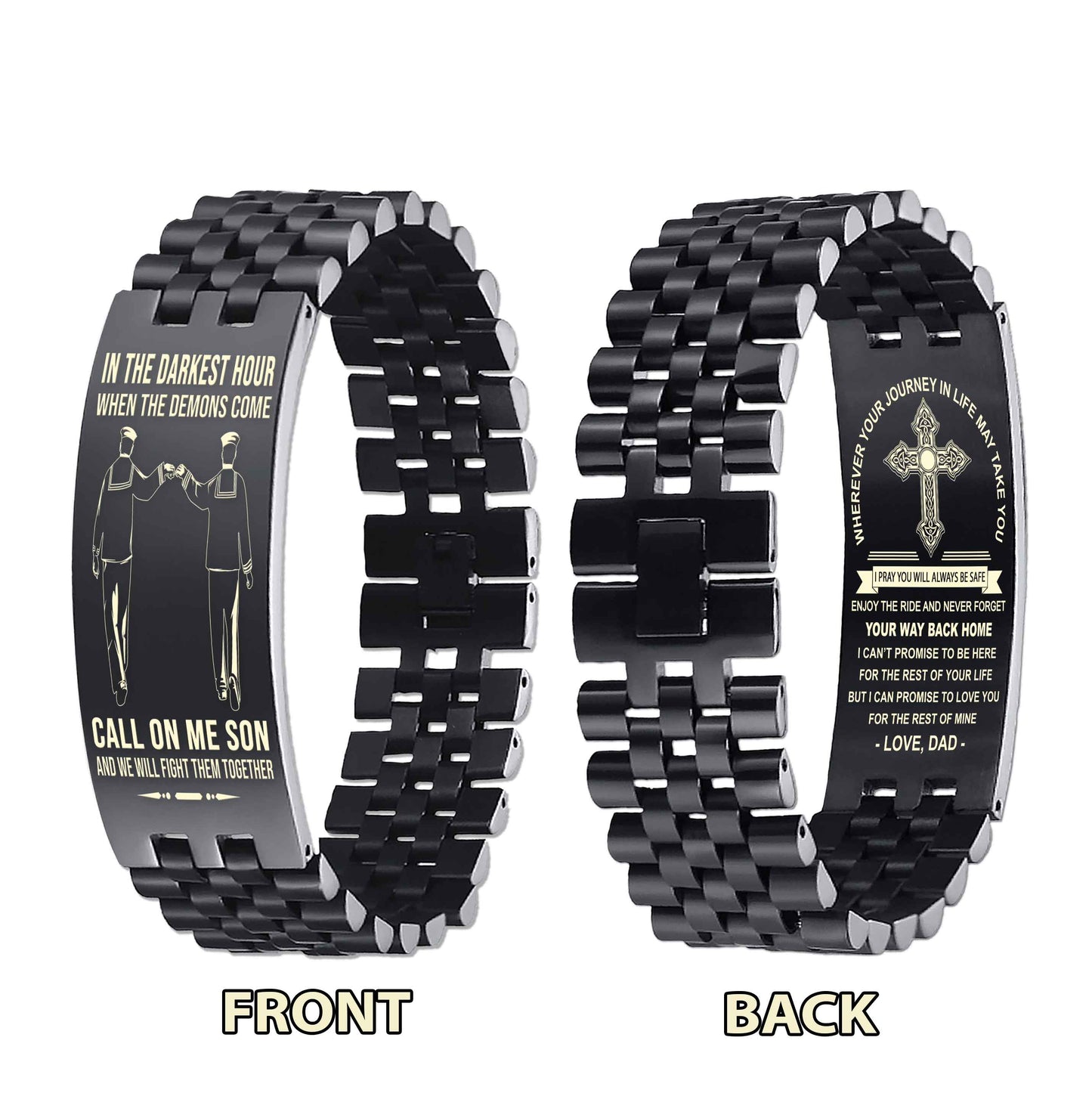 New Version Double Sided Bracelet Gift From Dad For Son - Never Forget Your Way Back Home