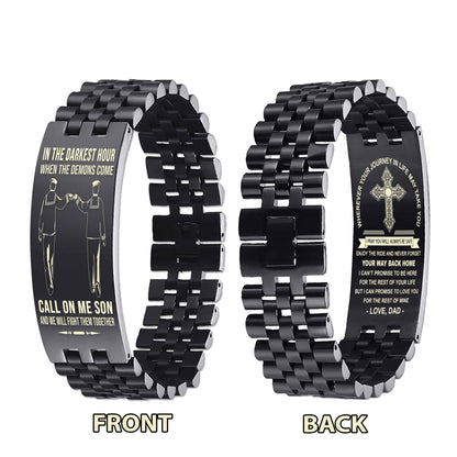 New Version Double Sided Bracelet Gift From Dad For Son - Never Forget Your Way Back Home
