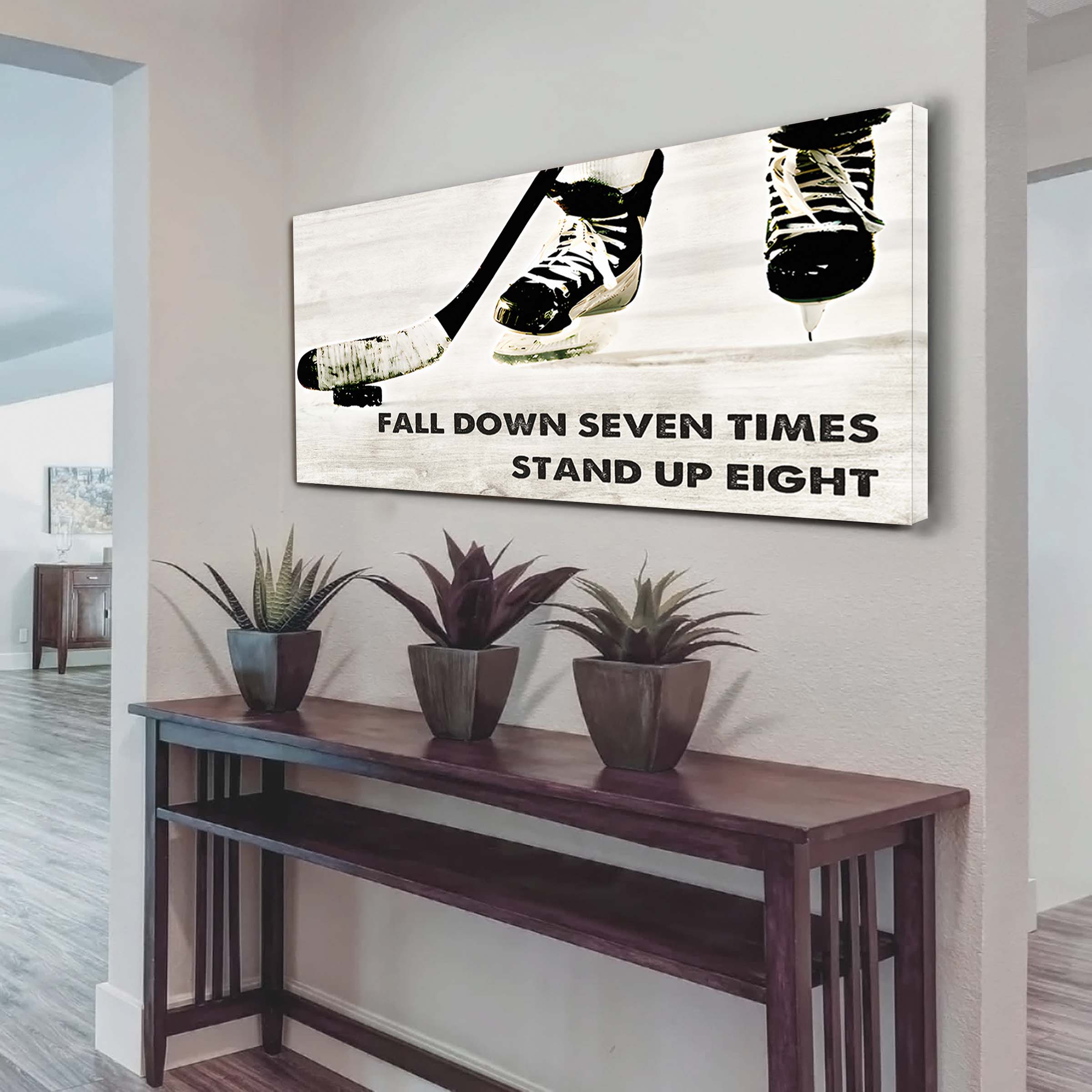 Baseball poster canvas fall down seven times stand up eight