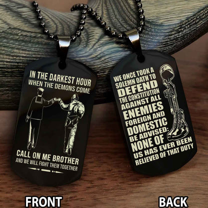 Soldier Personalized Double Sided Dog Tag For Brother