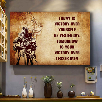 DRB Poster Canvas Today Is Victory Over Yourself Of Yesterday Best Gift With Motivation Quotes