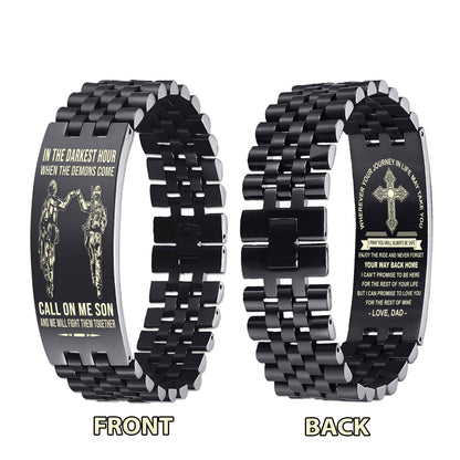 New Version Double Sided Bracelet Gift From Dad For Son - Never Forget Your Way Back Home