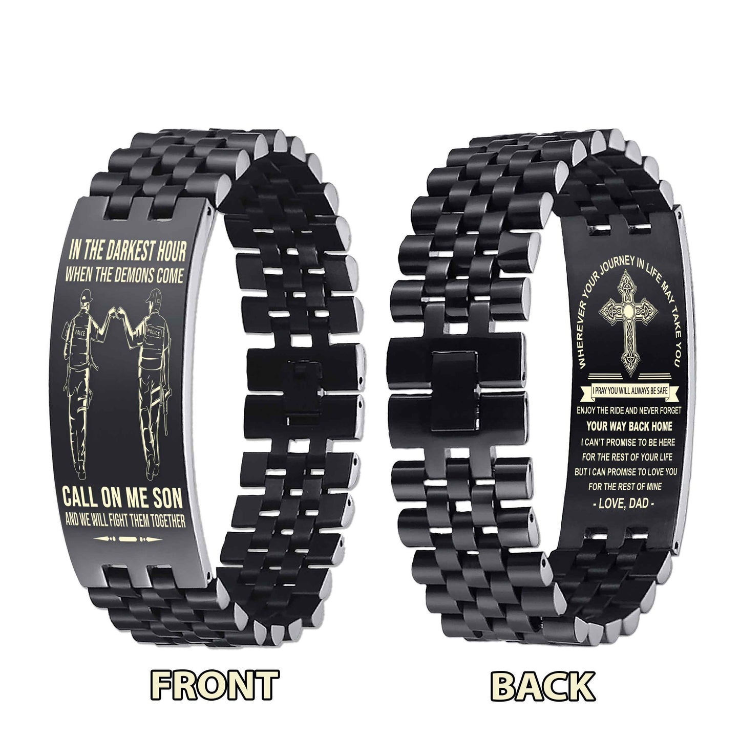 New Version Double Sided Bracelet Gift From Dad For Son - Never Forget Your Way Back Home