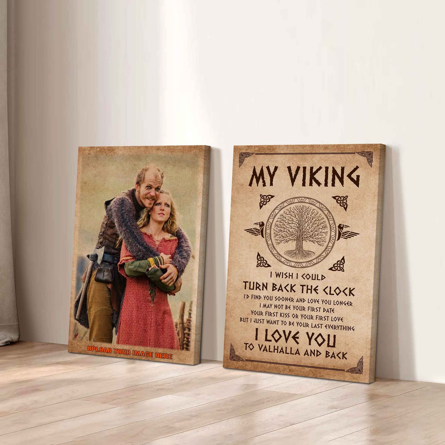 VK To My Shieldmaiden I Love You From Your VK Man Canvas 2 Piece Gift For Your Darling