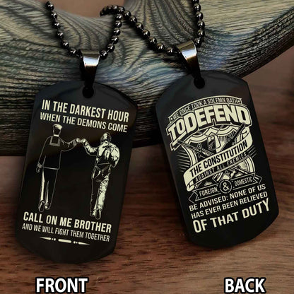 Soldier Personalized Double Sided Dog Tag For Brother