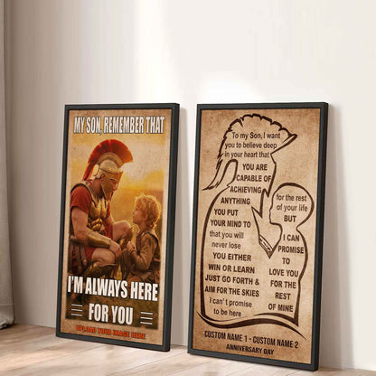 Spartan Canvas Set Father And Son Best Friend For Life - With Message Quotes
