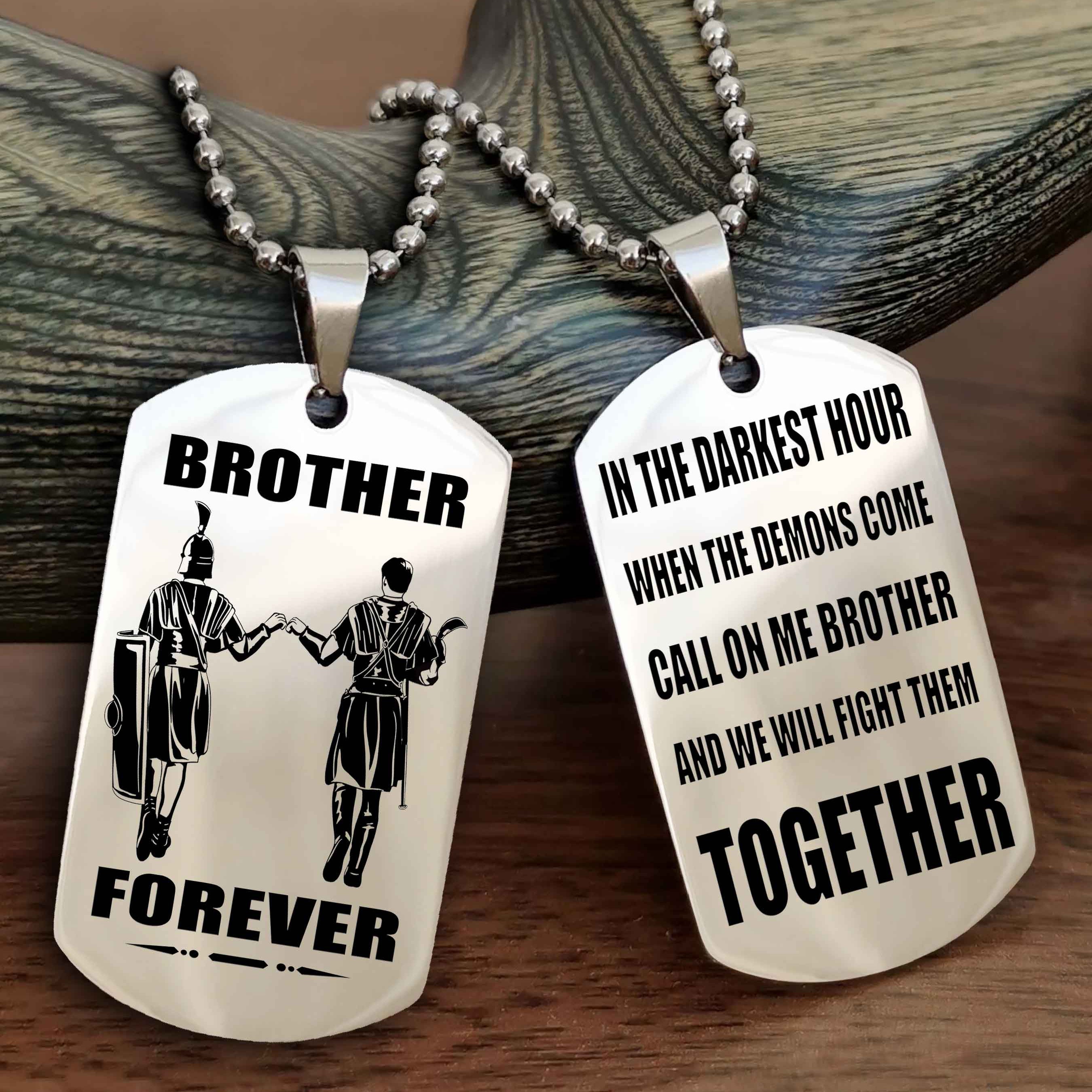 Cowboy Personalized Double Sided Dog Tag For My Brother - Call On Me Brother And We Will Fight Them Together Gift For Your Friend