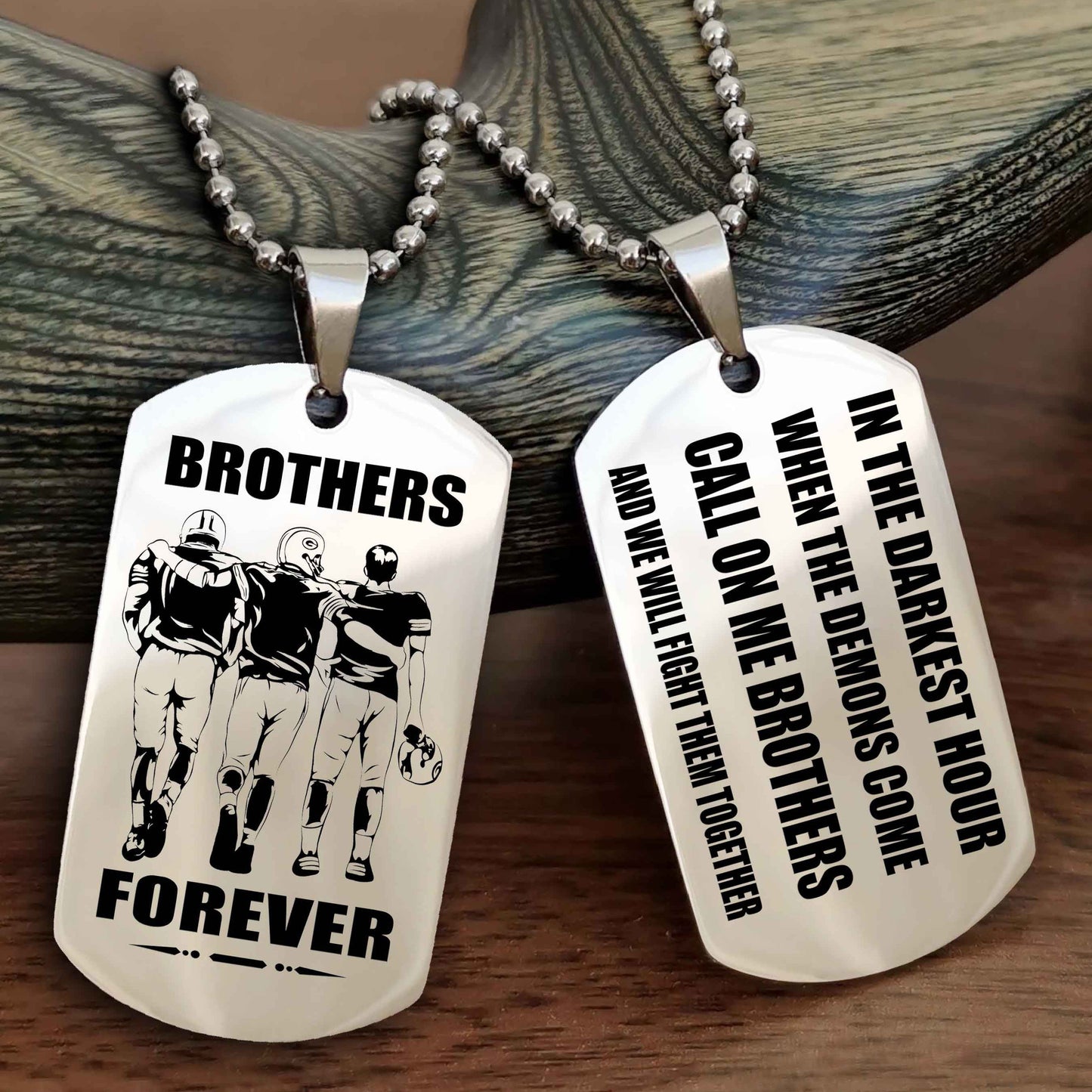 Soldier Engraved Double Sided Dog Tag Call On Me Brother NAG Brothers Forever We Will Fight Them Together