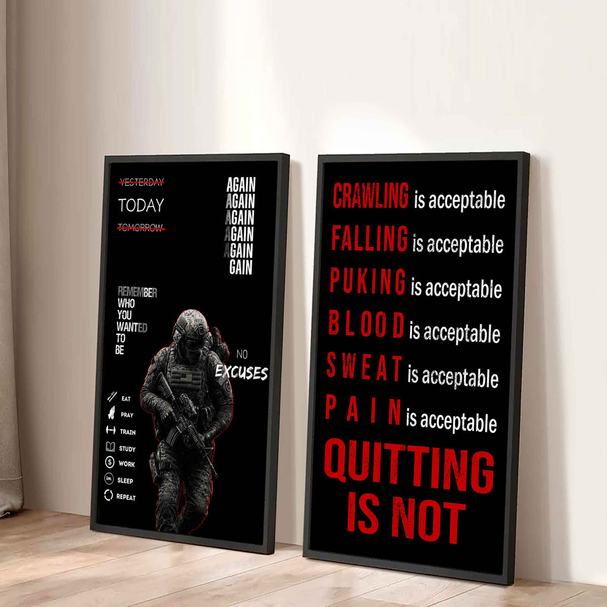 Quiting Is Not Canvas Set Ready To Hang Gift For Your Son Your Friend