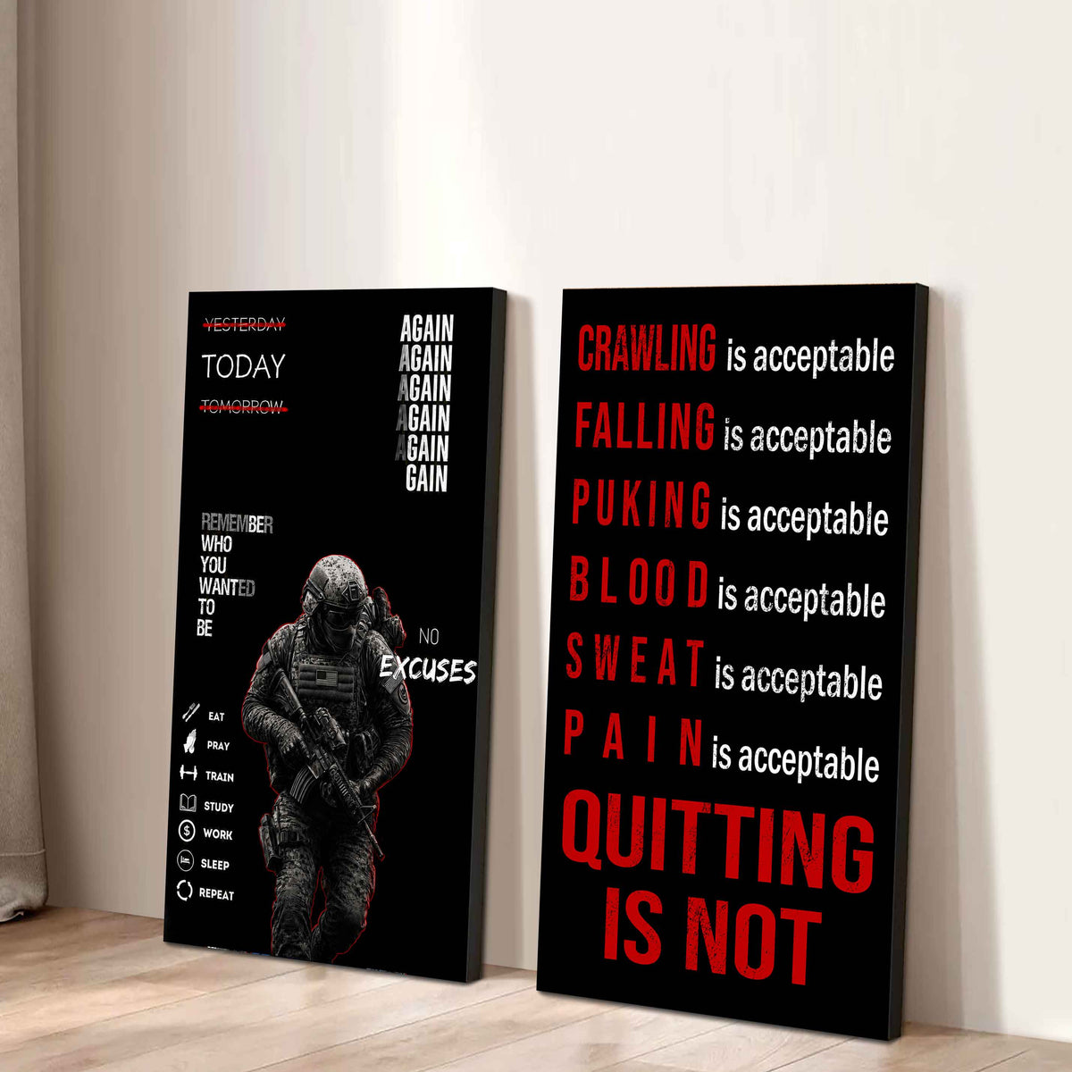 Quiting Is Not Canvas Set Ready To Hang Gift For Your Son Your Friend