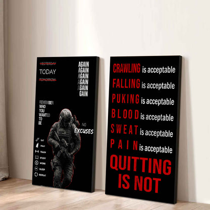 Quiting Is Not Canvas Set Ready To Hang Gift For Your Son Your Friend