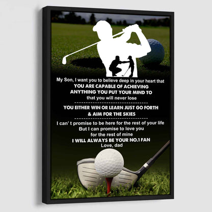 Baseball Poster Canvas Dad To Son - You Will Never Lose You Either Win Or Learn I Will Always Your No 1 Fan