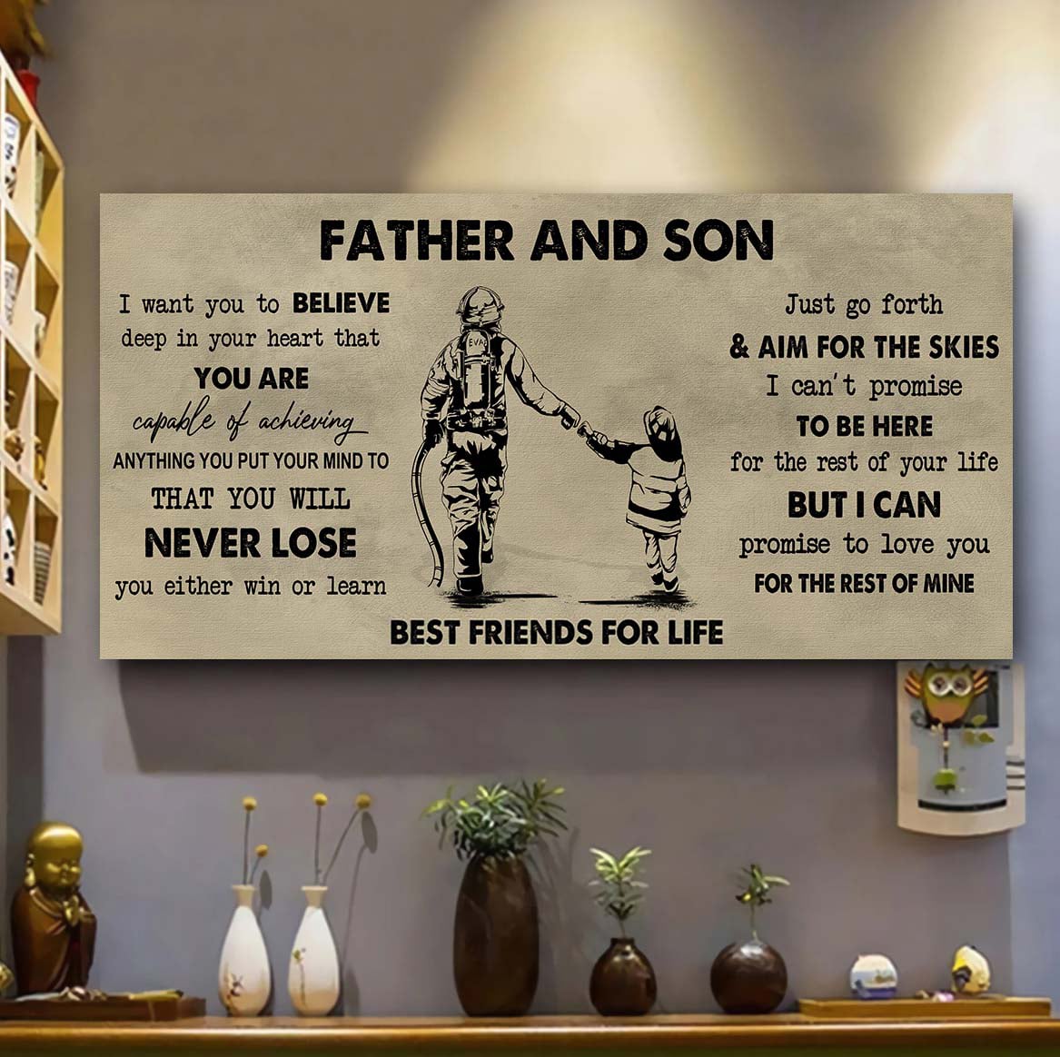DRB Father And Son Best Friend For Life - You Will Never Lose Poster Canvas Gift For Son From Father