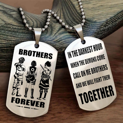 Knight Templar Personalized Double Sided Dog Tag For My Brother - Call On Me Brother And We Will Fight Them Together Gift For Your Friend