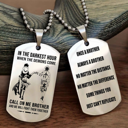 Viking Customizable engraved dog tag double sided gift from brother Once A Brother Always A Brother