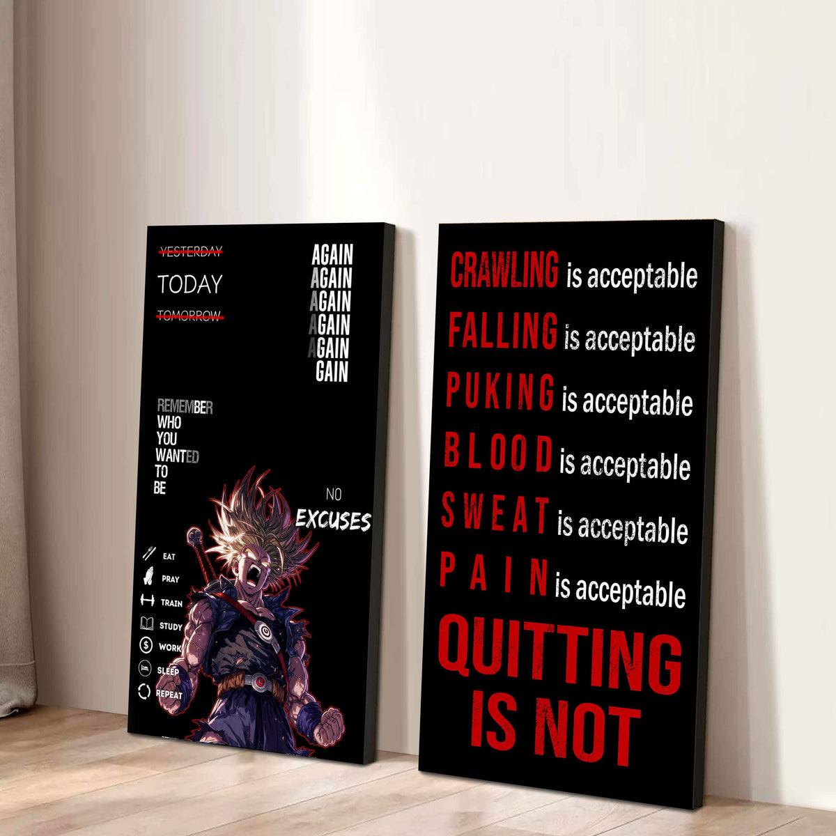 Quiting Is Not Canvas Set Ready To Hang Gift For Your Son Your Friend