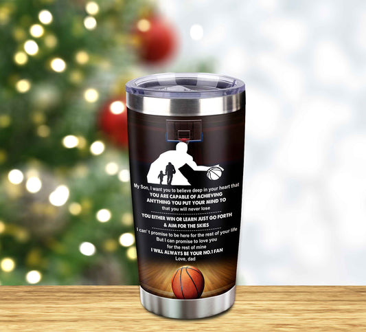 Customizable Tumbler To My Son With Inspriration Quotes From Dad And Mom
