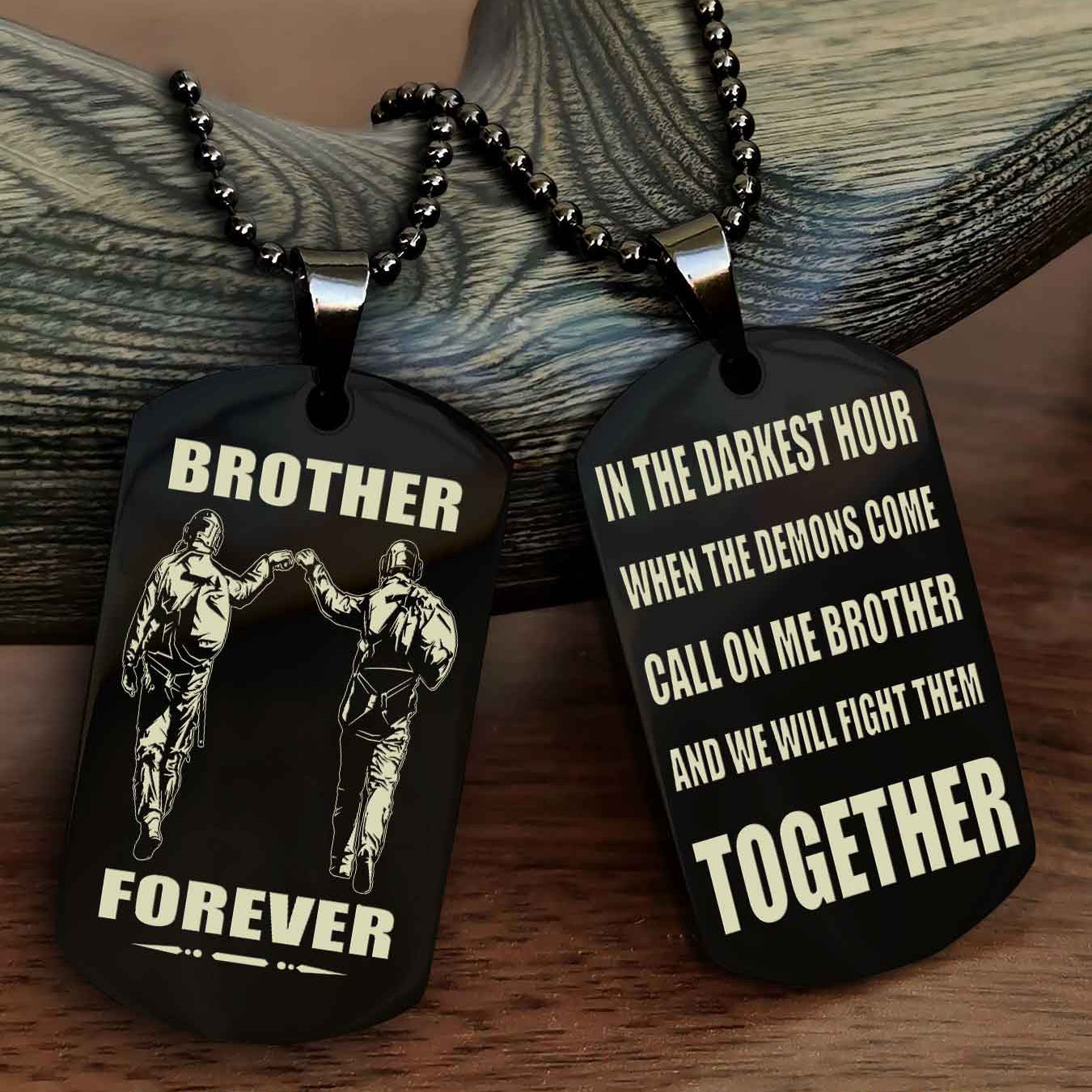 Cowboy Personalized Double Sided Dog Tag For My Brother - Call On Me Brother And We Will Fight Them Together Gift For Your Friend