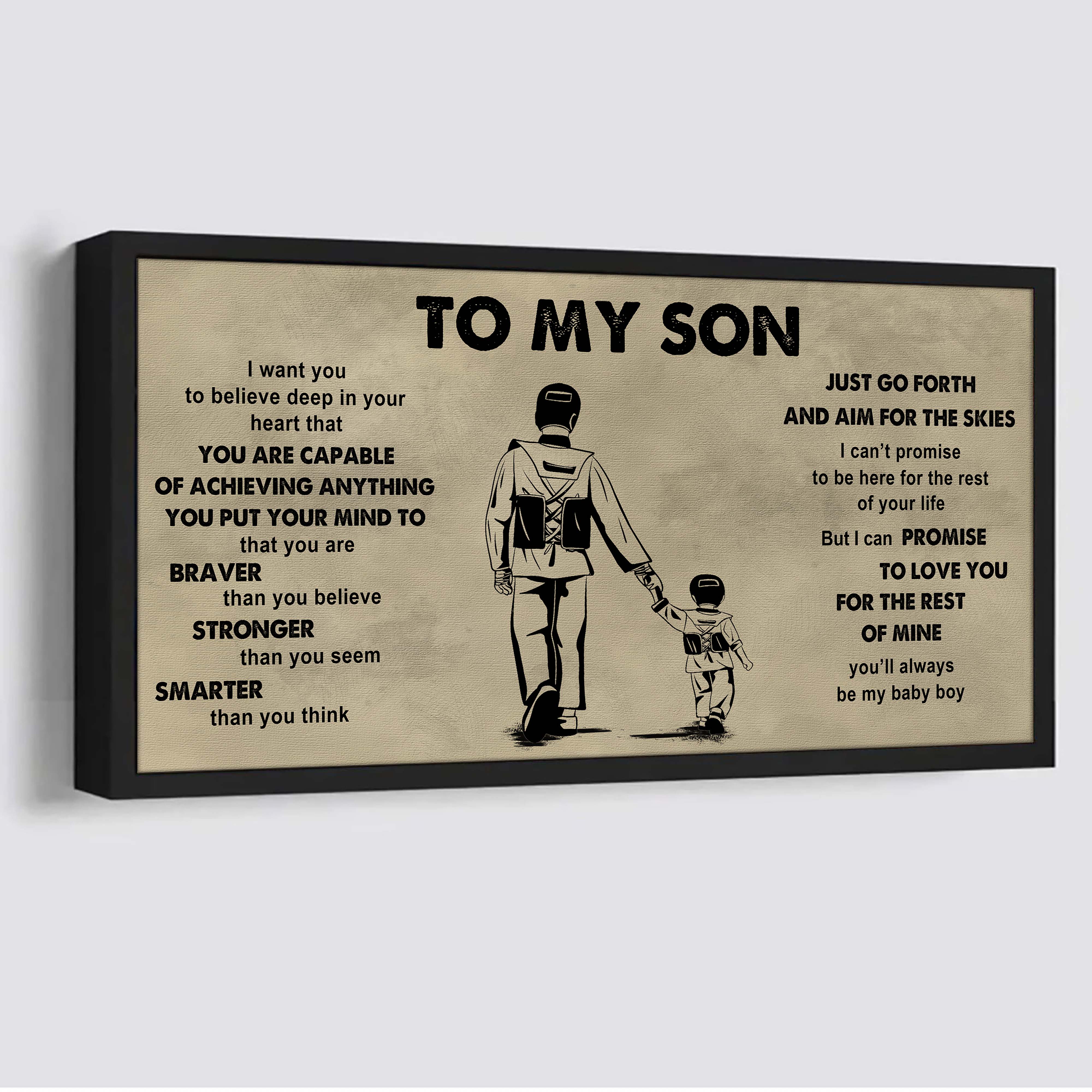 Sport - Family To My Son - That You Are Braver Than You Believe Poster Canvas Gift For Son From Father