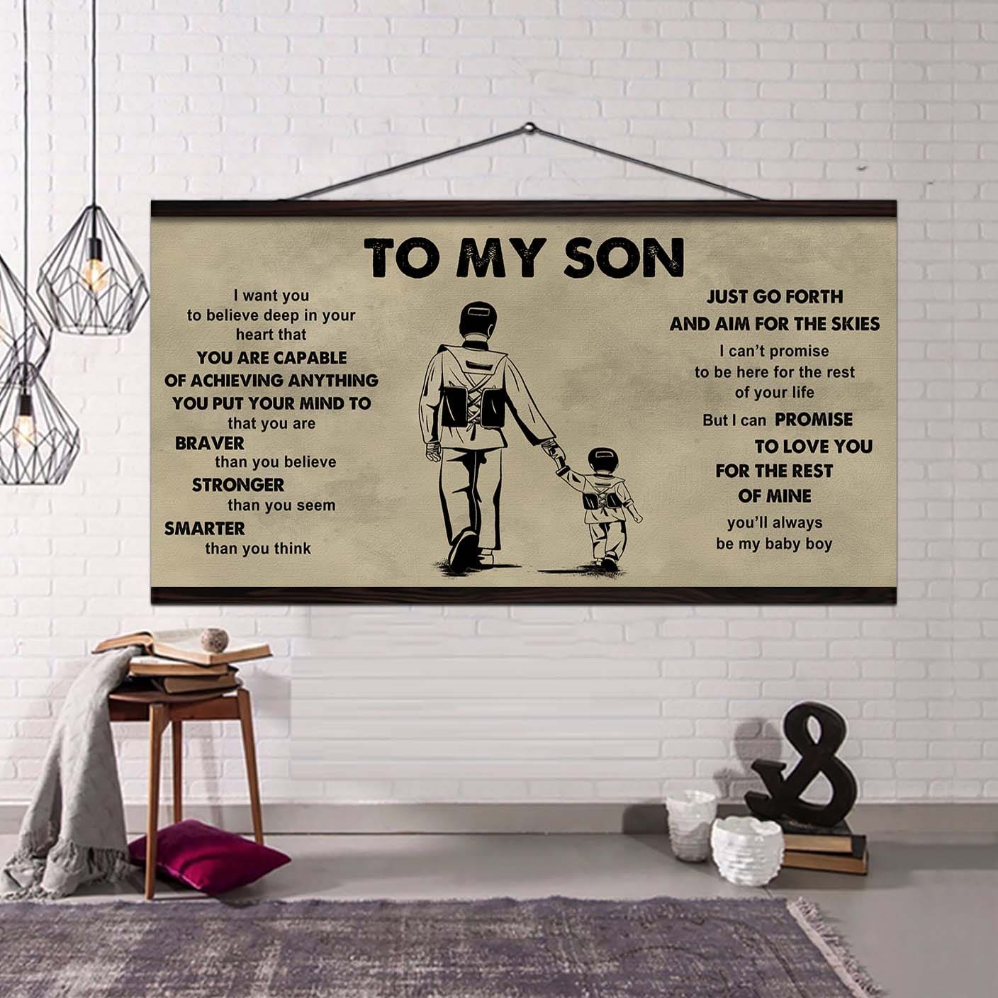 Sport - Family To My Son - That You Are Braver Than You Believe Poster Canvas Gift For Son From Father